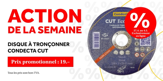 Action de la semaine : disque à tronçonner métal Economy 230 mm Condecta CUT 