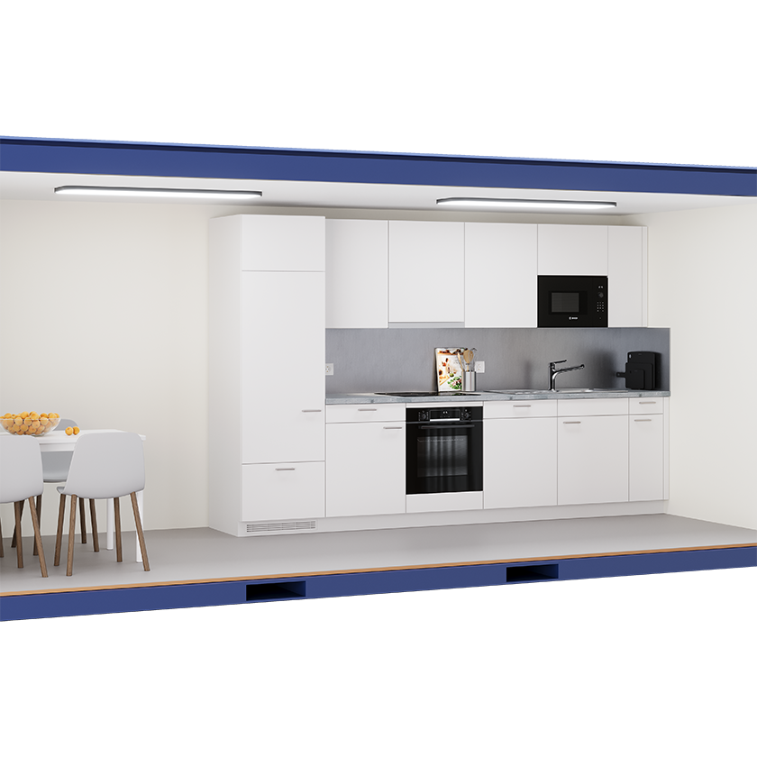 Wiho Möbel Wiho Möbel Nobilia – U-Küche mit Fensterfront Magnolia